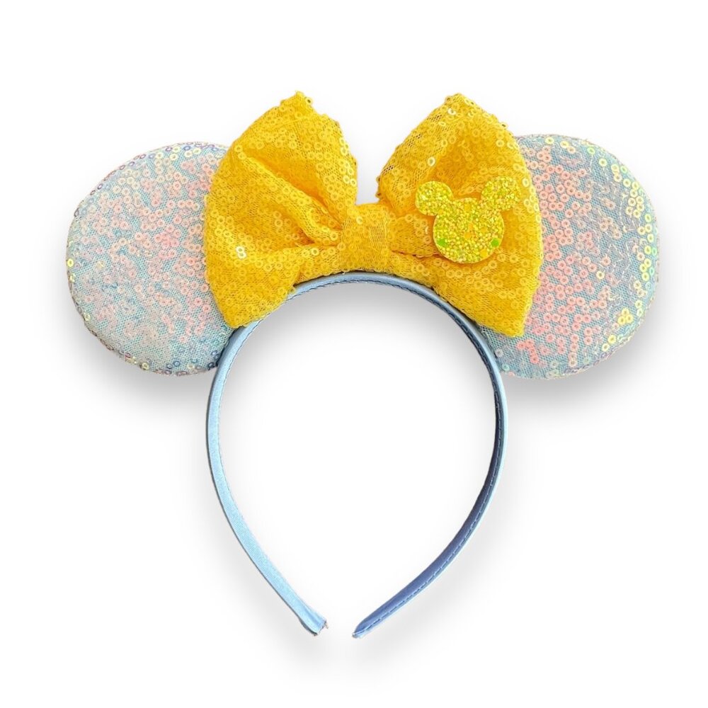 🏰‎ NEW Minnie Mouse Disney Ears Baby Blue Yellow Bow Mickey Ears